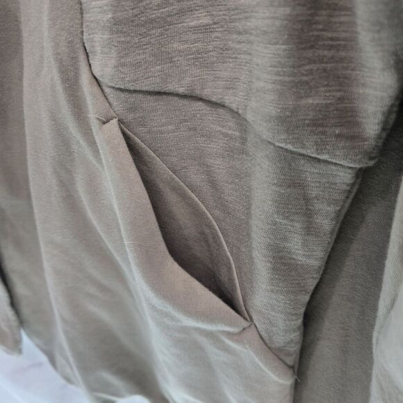 Neon Buddha Jacket Womens XL Taupe Artsy Art To Wear Button Knit Blazer Stretch - Picture 9 of 11